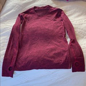 Lululemon Swiftly Tech Long Sleeve Crew Pink Top